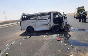  انقلاب ميكروباص بطريق إسكندرية الصحراوي
