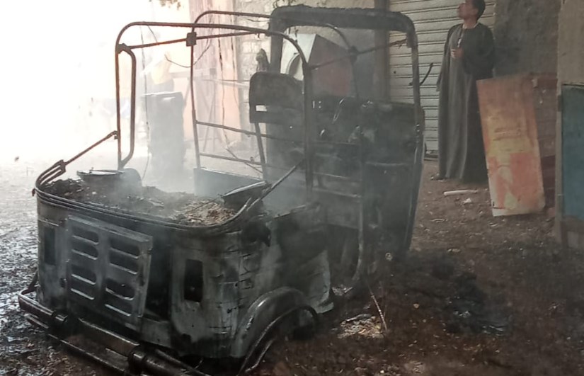 حريق هائل داخل جراج بطنطا حريق هائل داخل جراج بطنطا