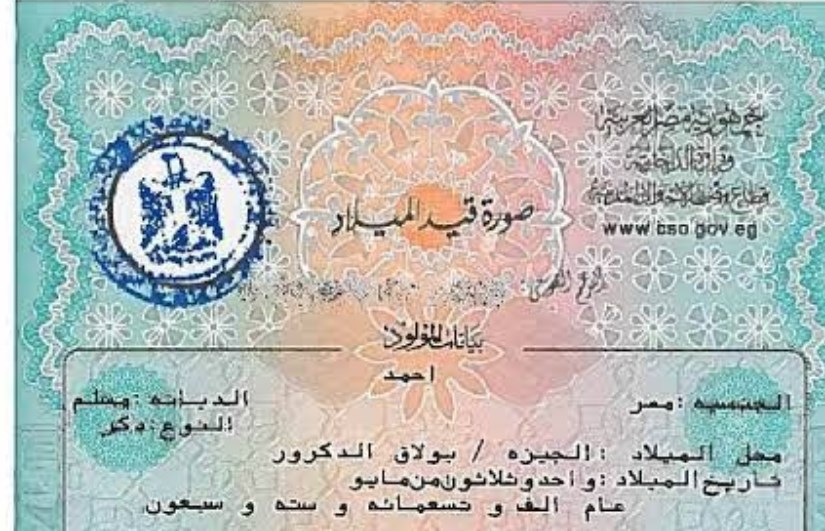 شهادة ميلاد 2025 إلكترونيا شهادة ميلاد 2025 إلكترونيا
