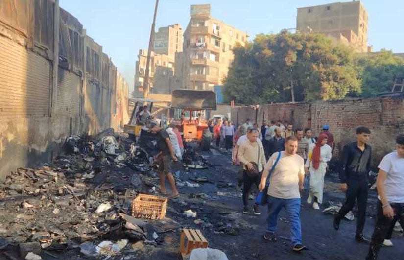 أثار حريق شبرا الخيمة أثار حريق شبرا الخيمة