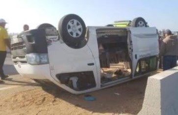 حادث انقلاب سيارة 