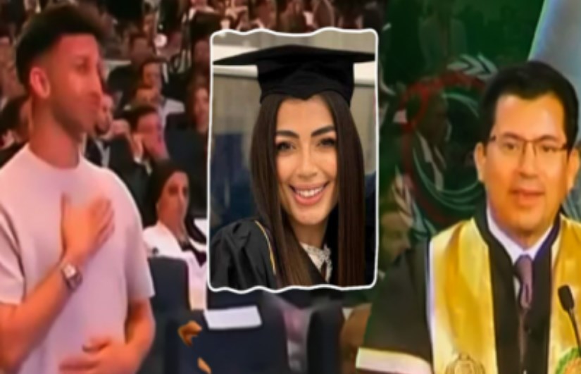 وزير الرياضة يكرم هشام جمال في تخرج ليلى زاهر